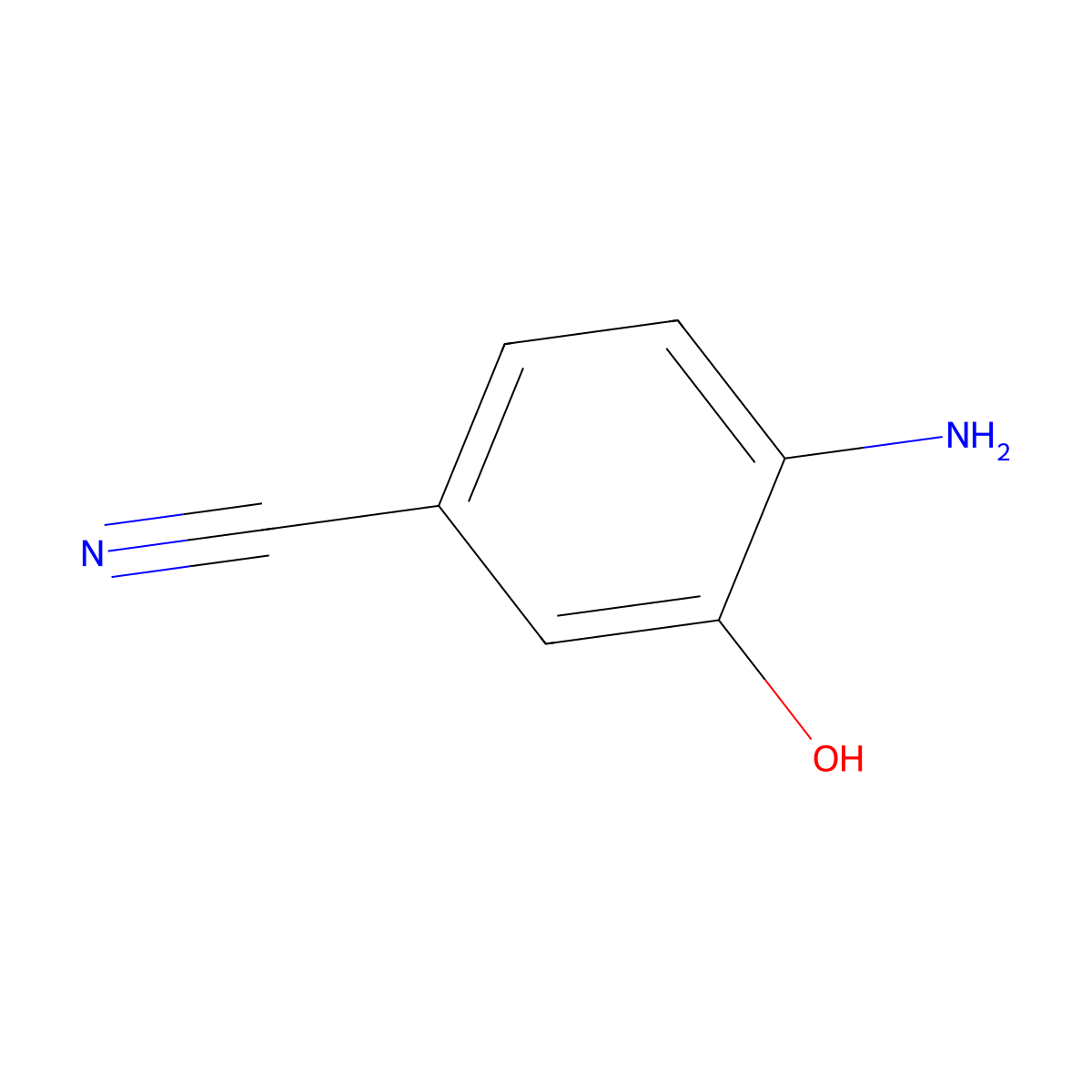 4-Amino-3-hydroxybenzonitrile molecular structure, CAS 55586-26-0