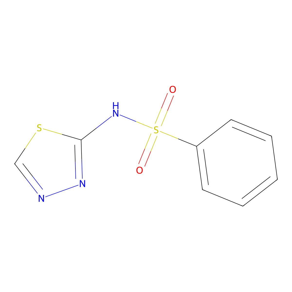 N-(1,3,4-thiadiazol-2-yl)benzenesulfonamide molecular structure, CAS 5559-06-8