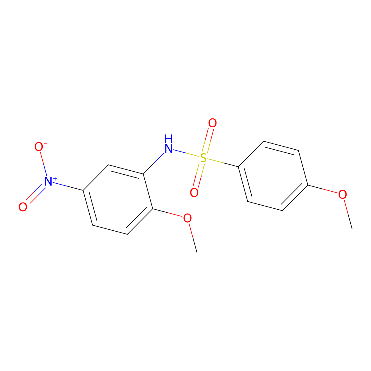 4-methoxy-N-(2-methoxy-5-nitrophenyl)benzenesulfonamide molecular structure, CAS 5559-19-3