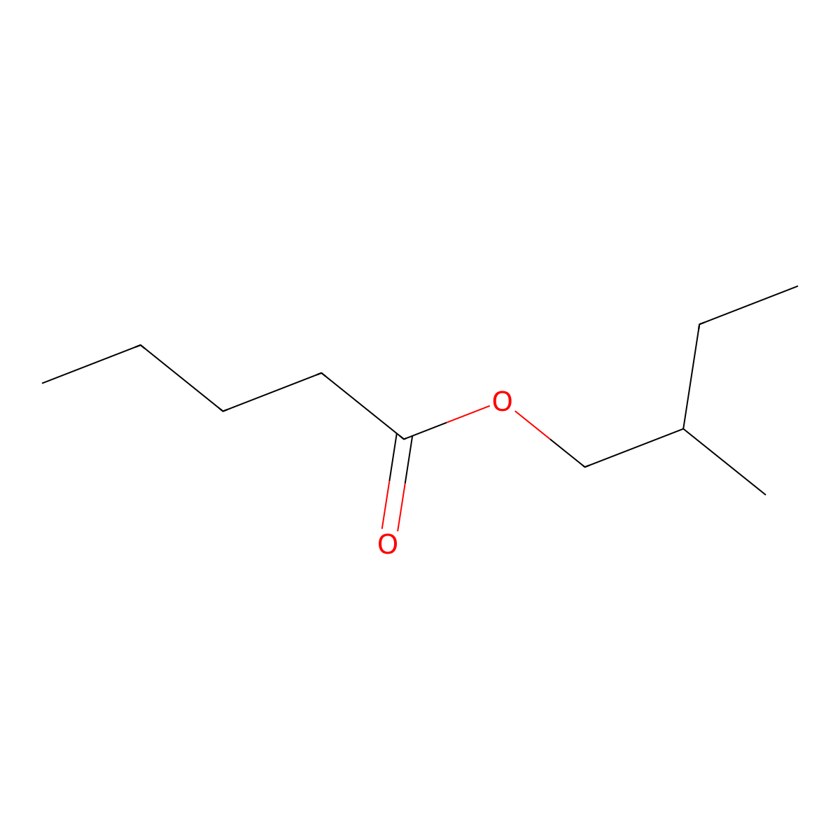 2-Methylbutyl pentanoate molecular structure, CAS 55590-83-5