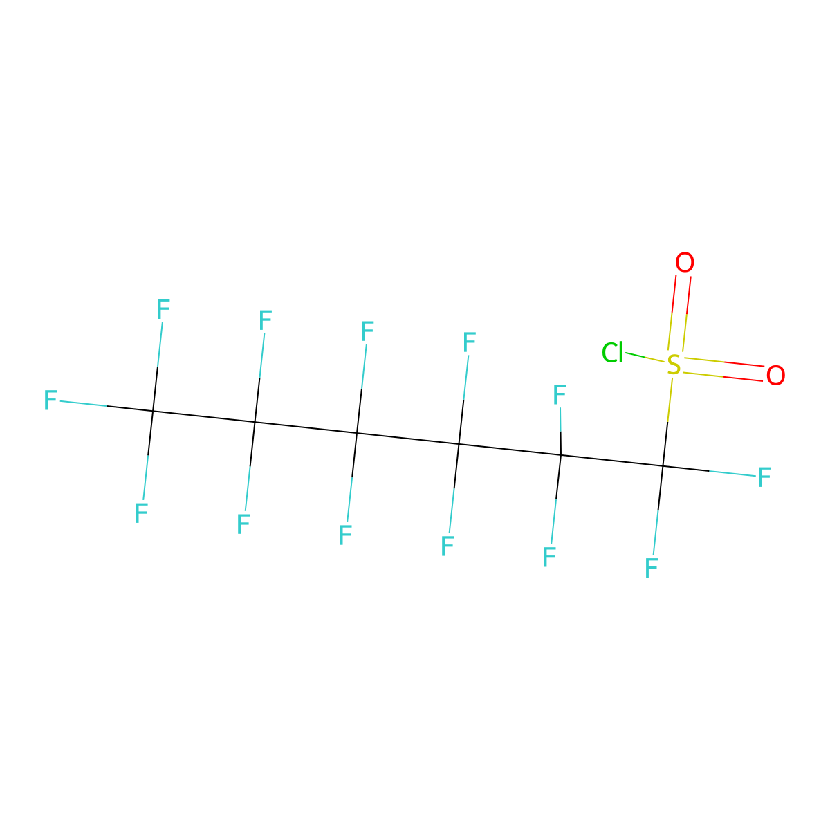 1,1,2,2,3,3,4,4,5,5,6,6,6-Tridecafluorohexane-1-sulphonyl chloride molecular structure, CAS 55591-23-6