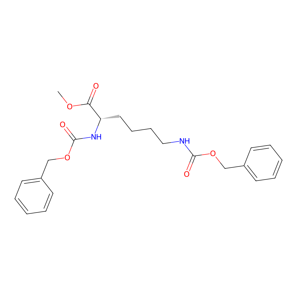 Methyl (2S)-2,6-DI{[(benzyloxy)carbonyl]amino}hexanoate molecular structure, CAS 55592-84-2