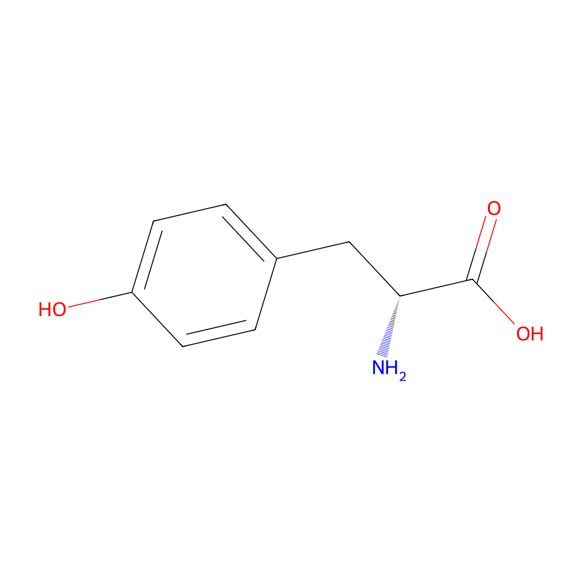 D-Tyrosine molecular structure, CAS 556-02-5
