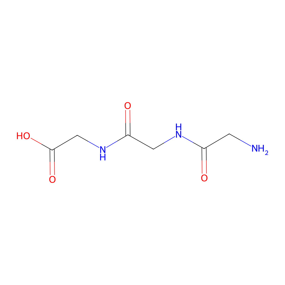 Glycylglycylglycine molecular structure, CAS 556-33-2