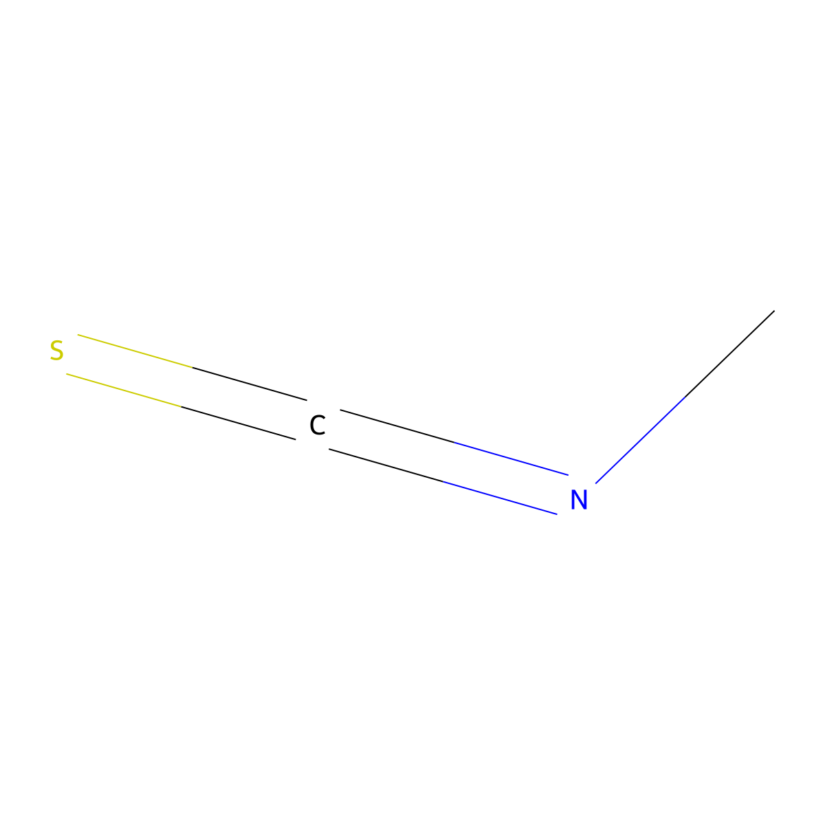 Methyl isothiocyanate molecular structure, CAS 556-61-6