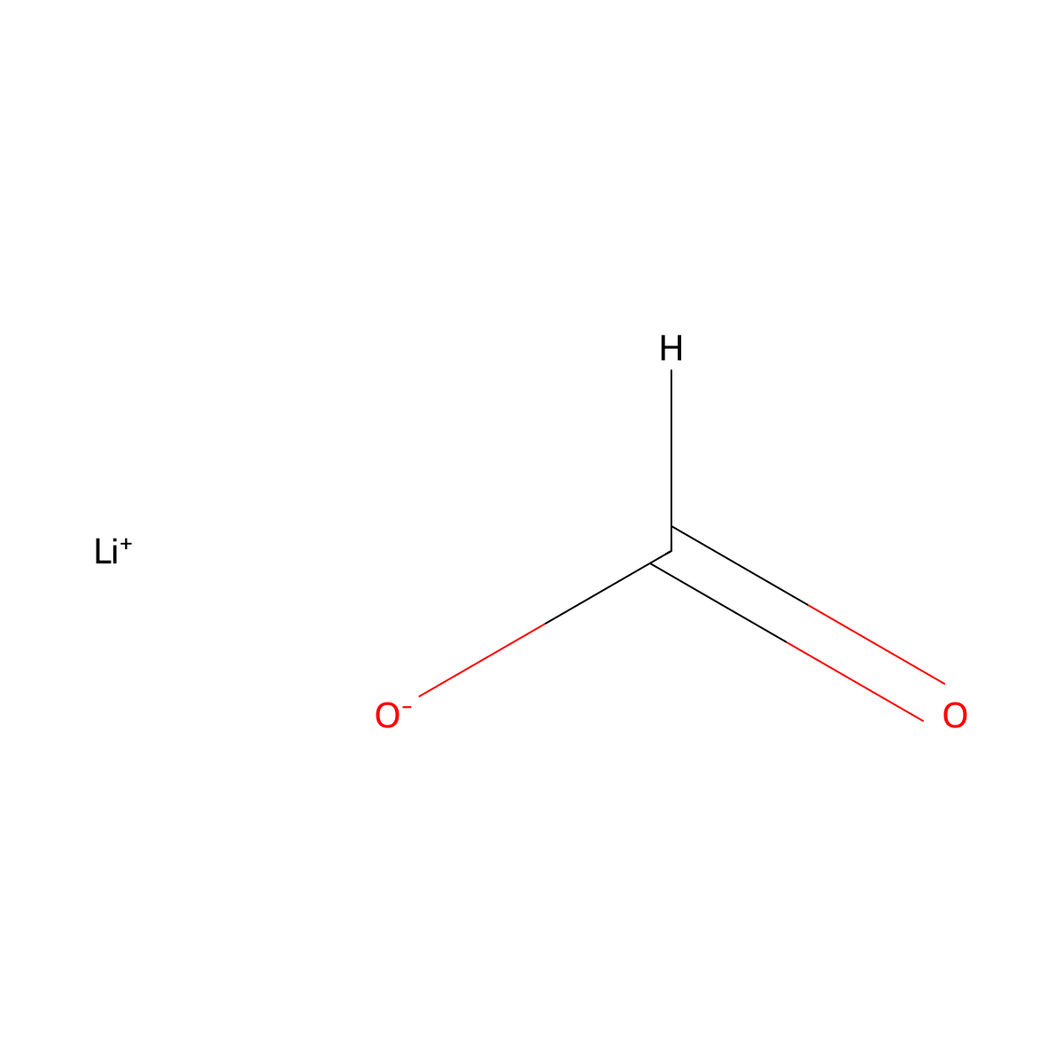lithium formate molecular structure, CAS 556-63-8