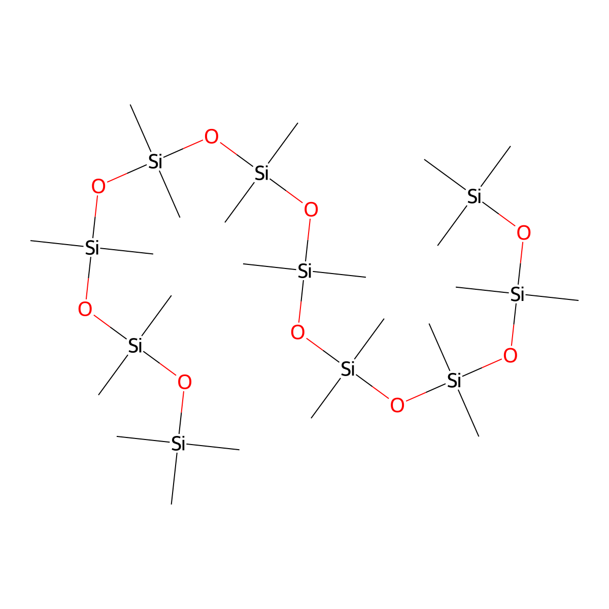 Decasiloxane, docosamethyl- molecular structure, CAS 556-70-7