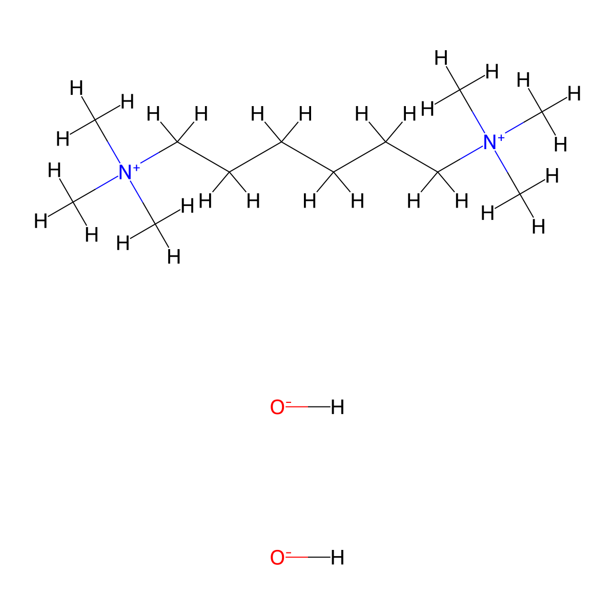 Hexamethonium hydroxide molecular structure, CAS 556-81-0