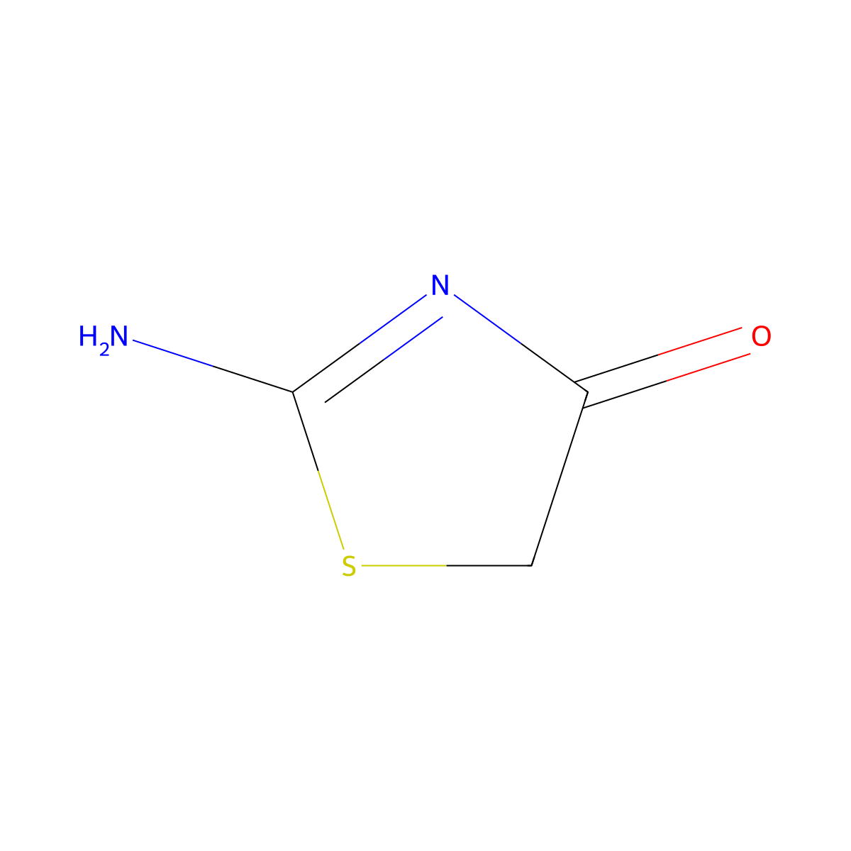 4(5H)-Thiazolone, 2-amino- molecular structure, CAS 556-90-1