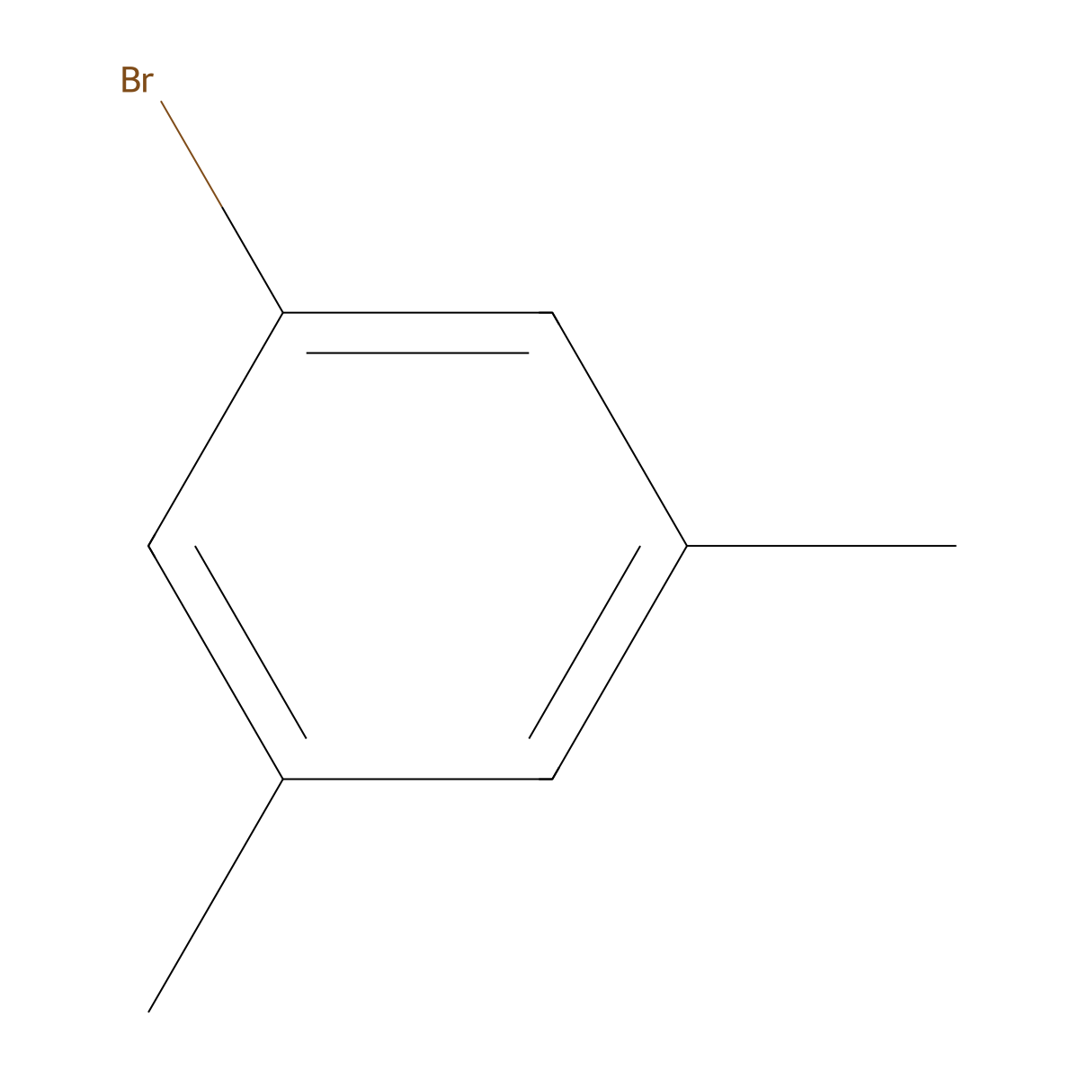 Benzene, 1-bromo-3,5-dimethyl- molecular structure, CAS 556-96-7