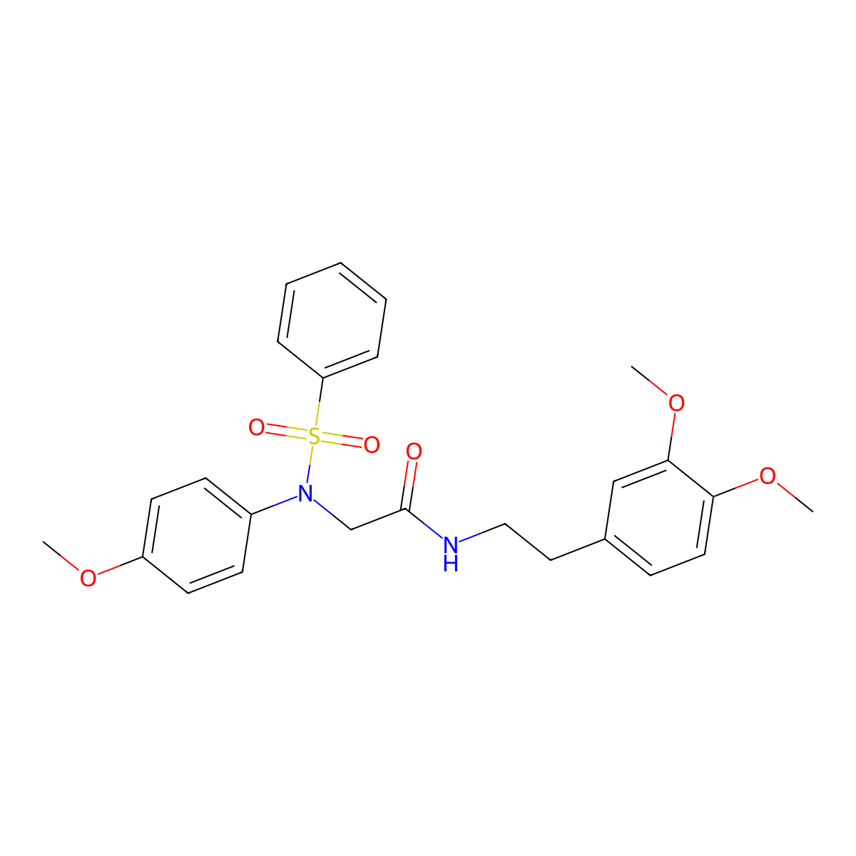 2-[N-(benzenesulfonyl)-4-methoxyanilino]-N-[2-(3,4-dimethoxyphenyl)ethyl]acetamide molecular structure, CAS 5560-24-7