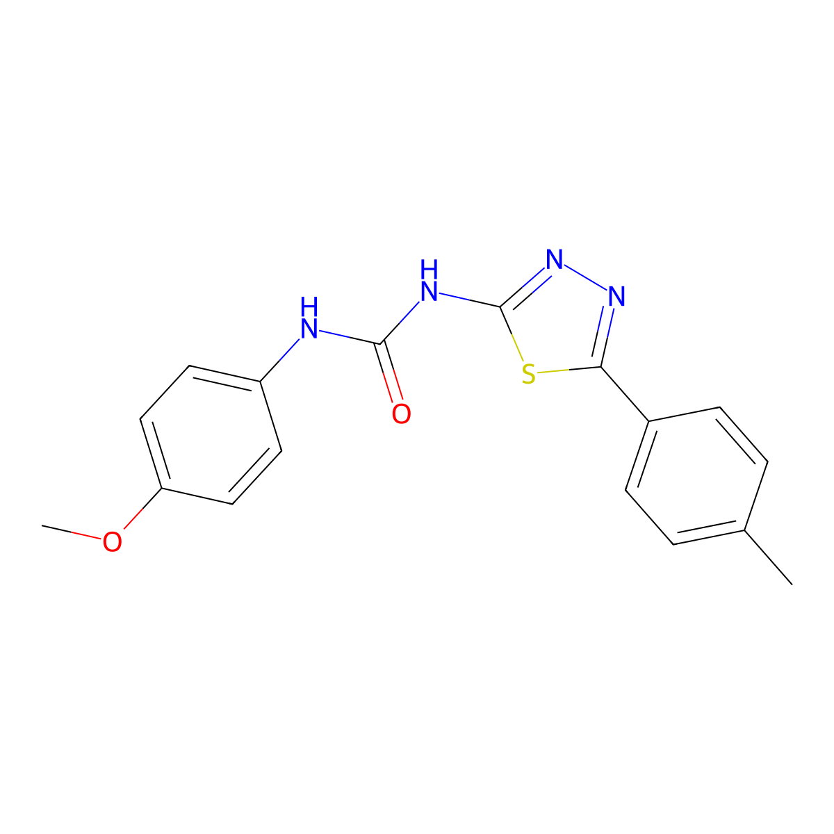 1-(4-Methoxyphenyl)-3-[5-(4-methylphenyl)-1,3,4-thiadiazol-2-yl]urea molecular structure, CAS 5560-54-3