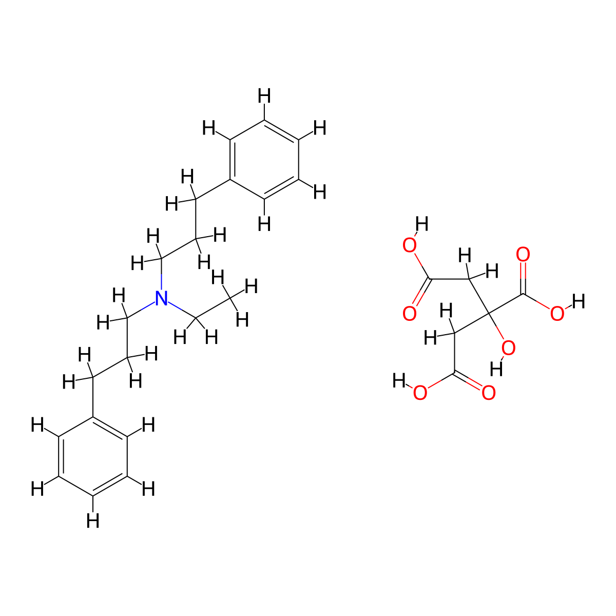 Alverine Citrate molecular structure, CAS 5560-59-8