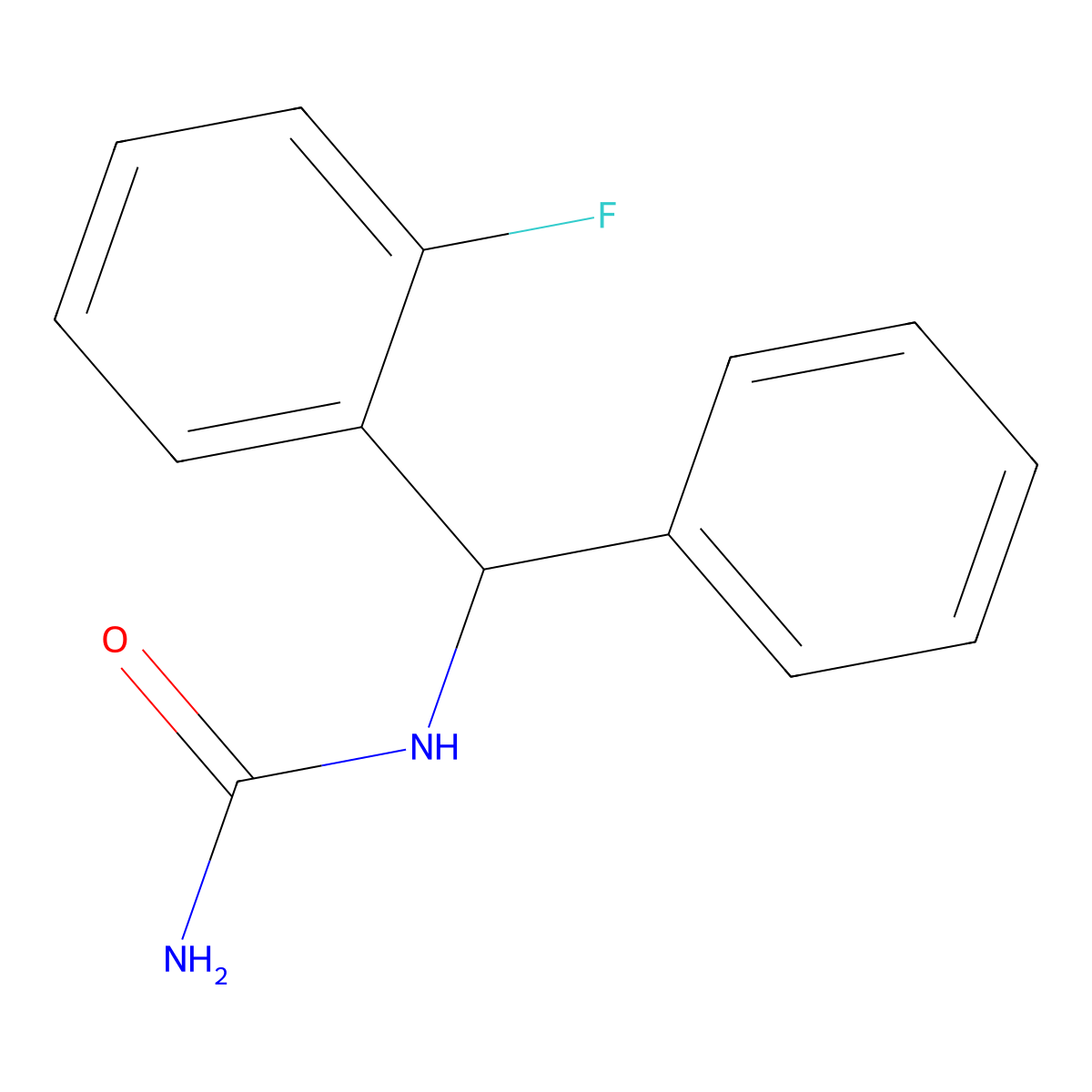 [(2-Fluorophenyl)-phenylmethyl]urea molecular structure, CAS 5560-61-2