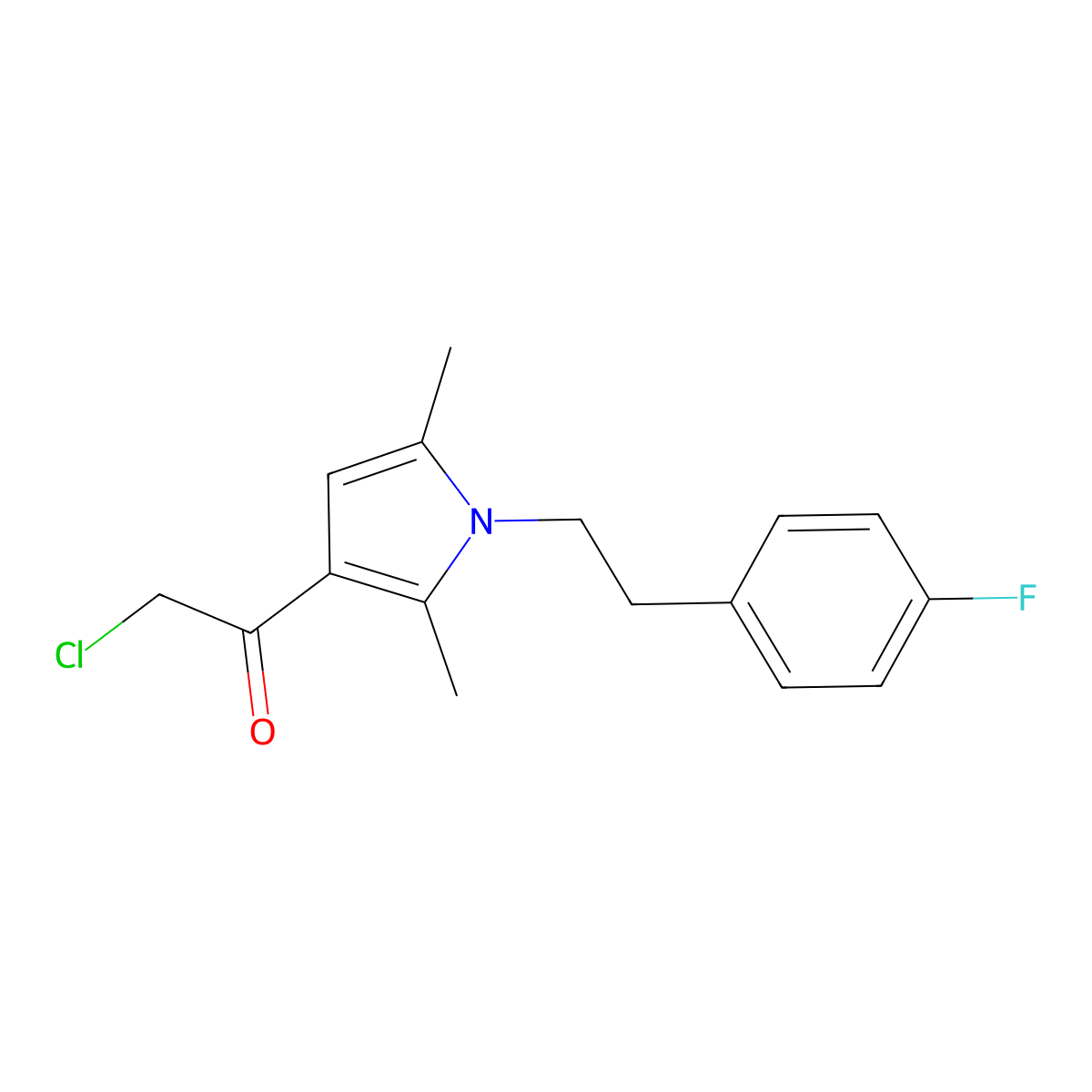 2-chloro-1-{1-[2-(4-fluorophenyl)ethyl]-2,5-dimethyl-1H-pyrrol-3-yl}ethan-1-one molecular structure, CAS 556006-92-9