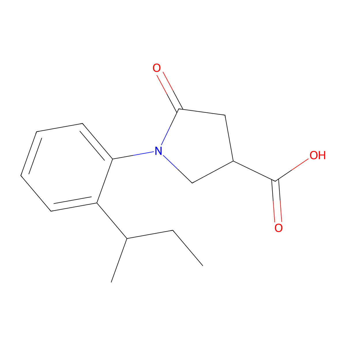 1-(2-Sec-butylphenyl)-5-oxopyrrolidine-3-carboxylic acid molecular structure, CAS 556007-05-7