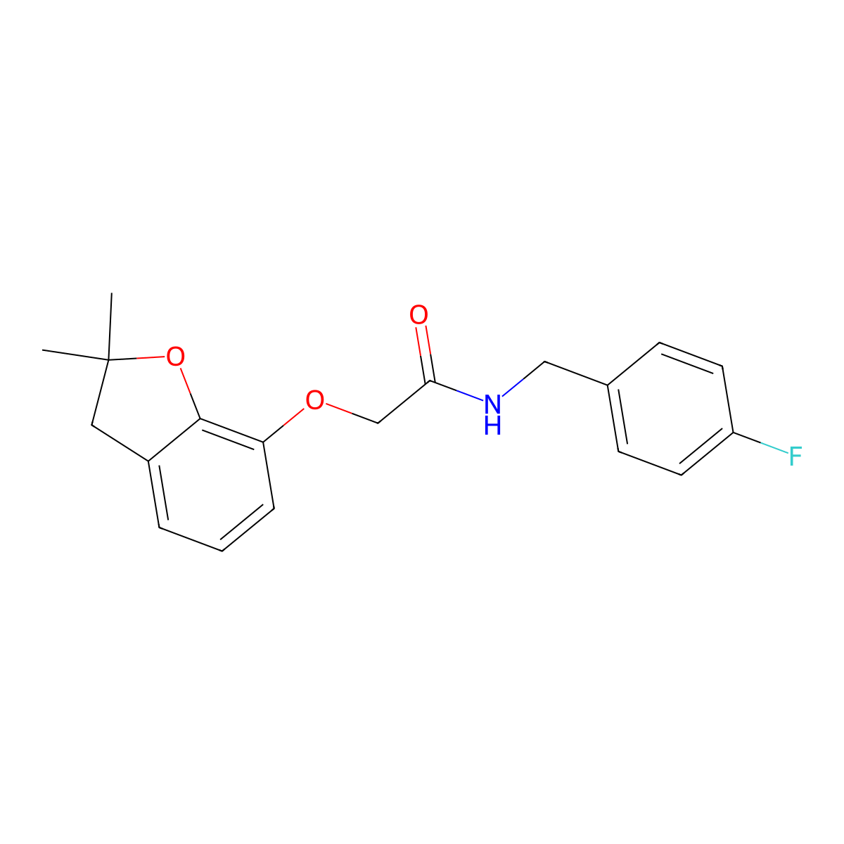 2-[(2,2-dimethyl-2,3-dihydro-1-benzofuran-7-yl)oxy]-N-[(4-fluorophenyl)methyl]acetamide molecular structure, CAS 556008-87-8