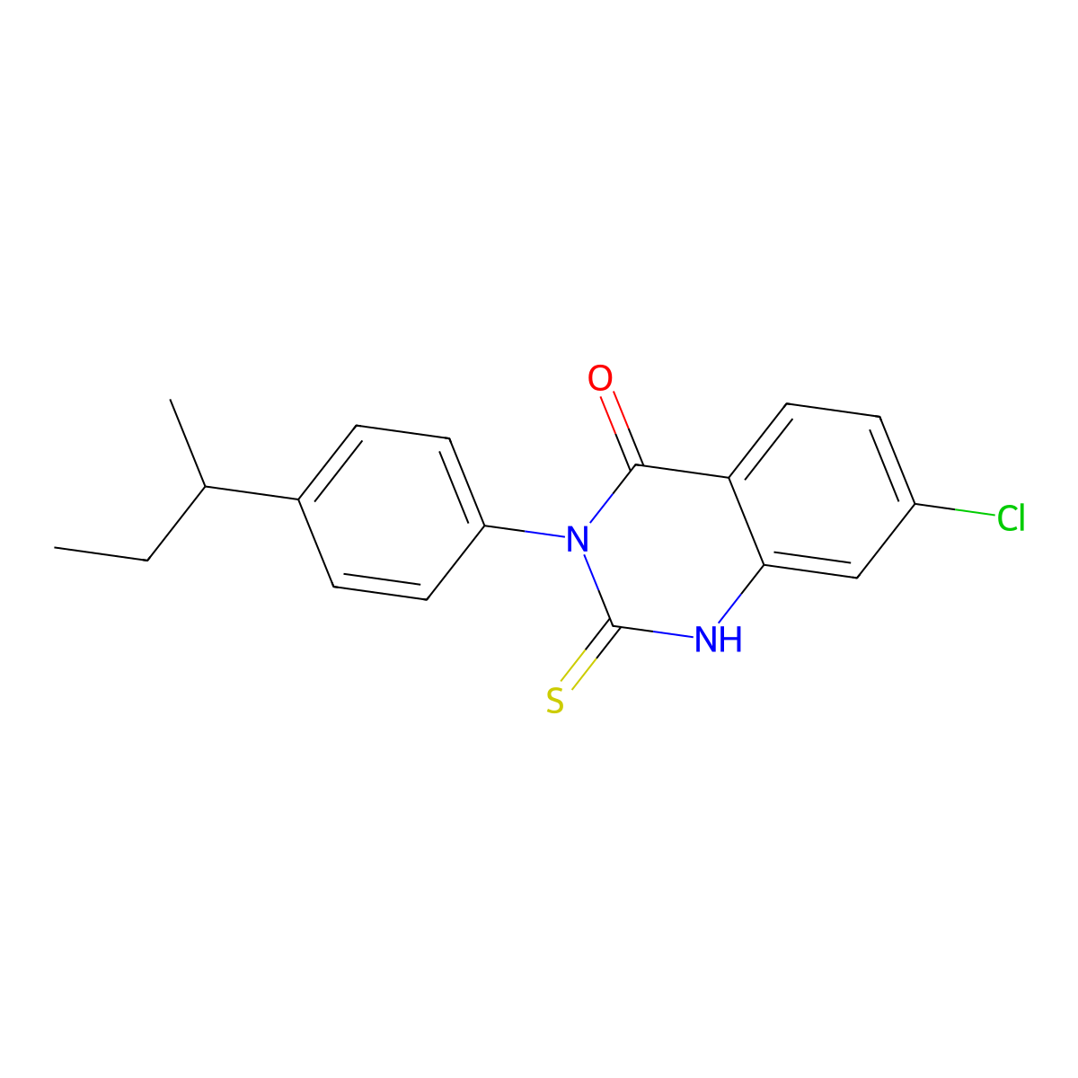 3-(4-sec-Butyl-phenyl)-7-chloro-2-mercapto-3H-quinazolin-4-one molecular structure, CAS 556009-85-9