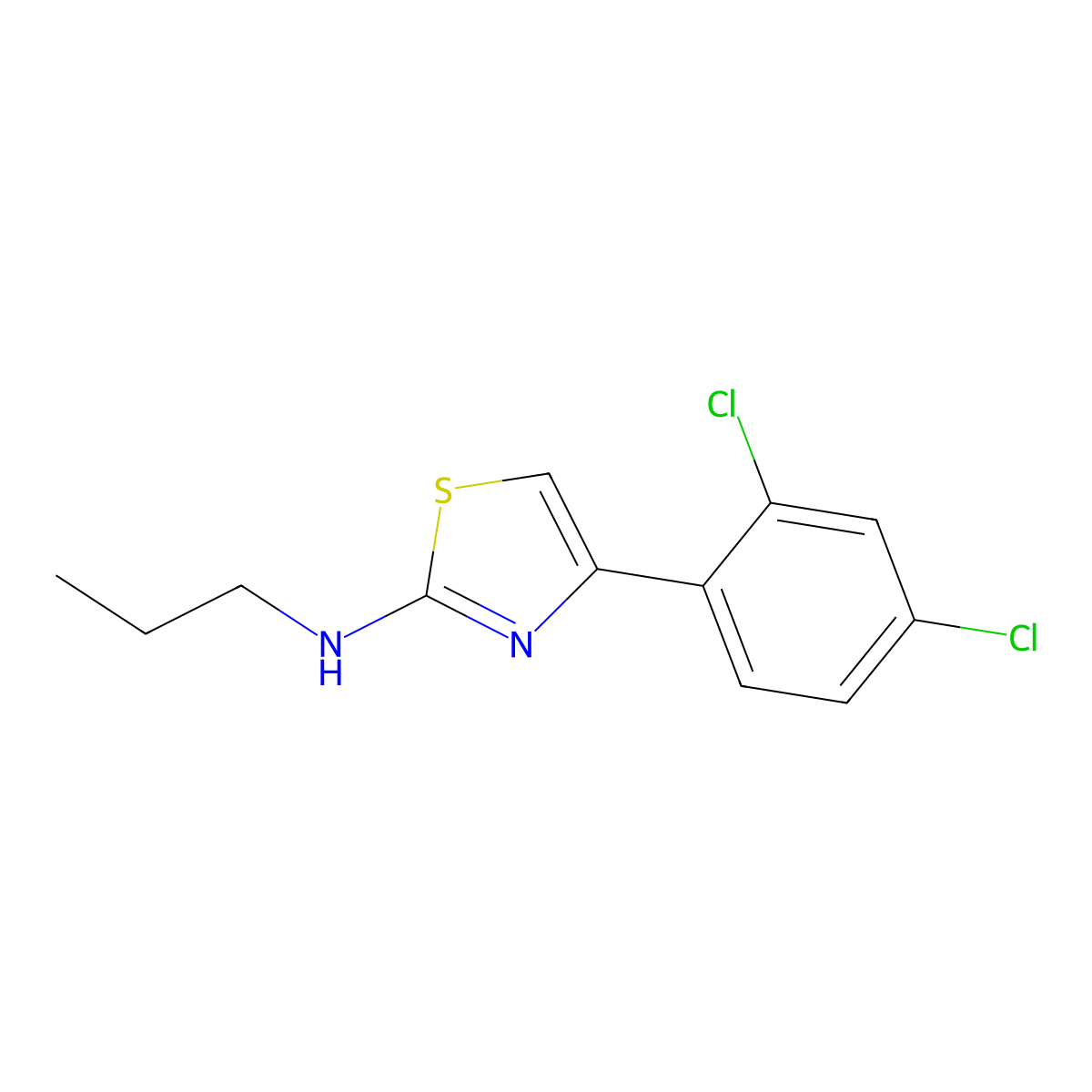 4-(2,4-dichlorophenyl)-N-propyl-1,3-thiazol-2-amine molecular structure, CAS 556009-97-3