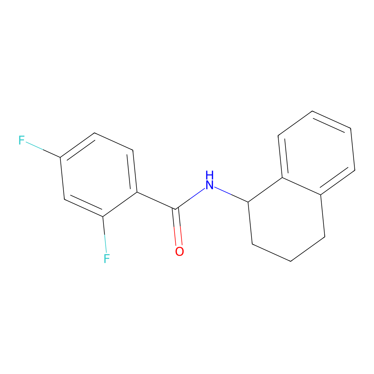 2,4-difluoro-N-(1,2,3,4-tetrahydronaphthalen-1-yl)benzamide molecular structure, CAS 556015-82-8