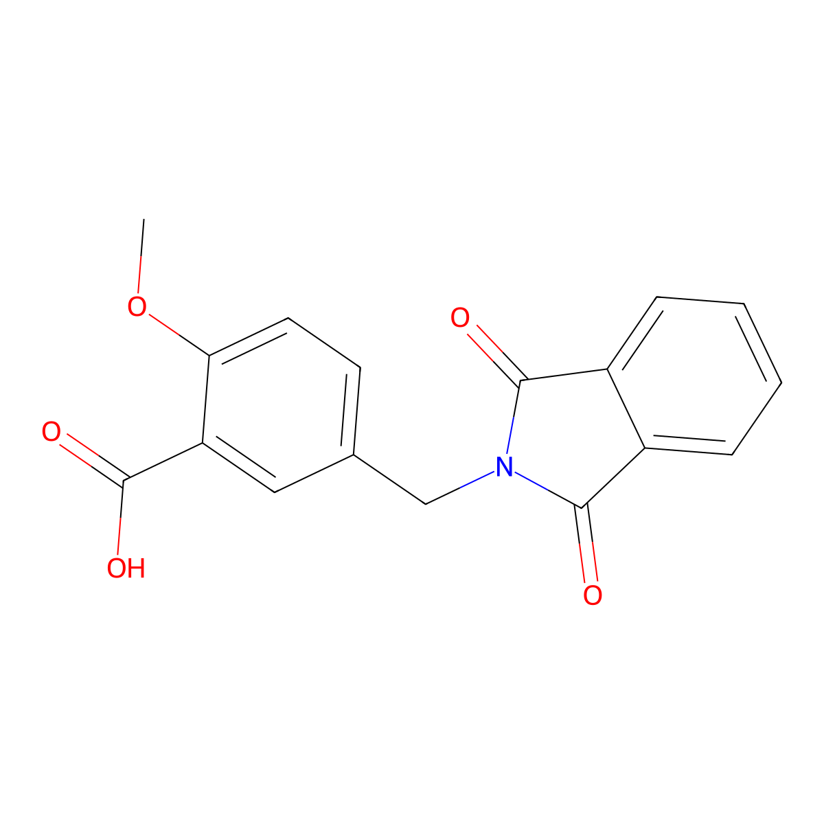 5-[(1,3-dioxo-2,3-dihydro-1H-isoindol-2-yl)methyl]-2-methoxybenzoic acid molecular structure, CAS 556016-14-9