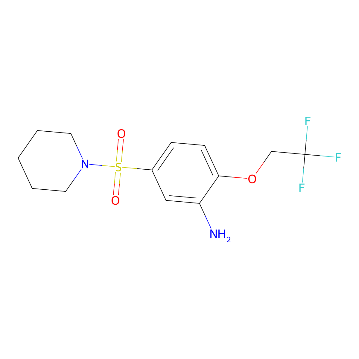 5-(Piperidine-1-sulfonyl)-2-(2,2,2-trifluoroethoxy)aniline molecular structure, CAS 556016-29-6