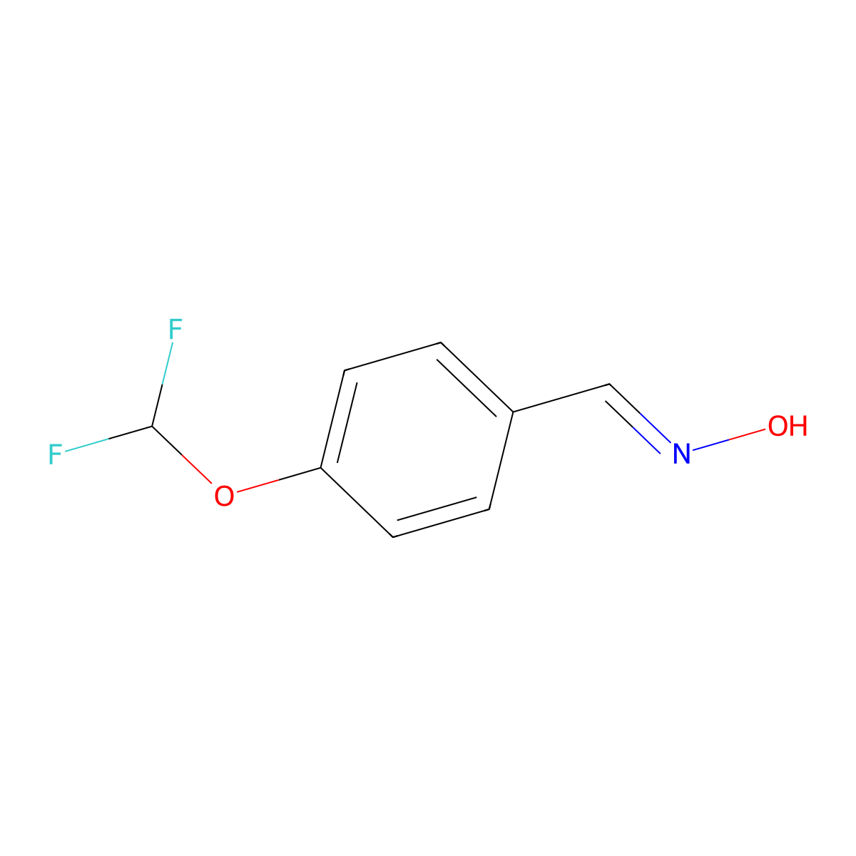 Benzaldehyde, 4-(difluoromethoxy)-, oxime molecular structure, CAS 556016-57-0