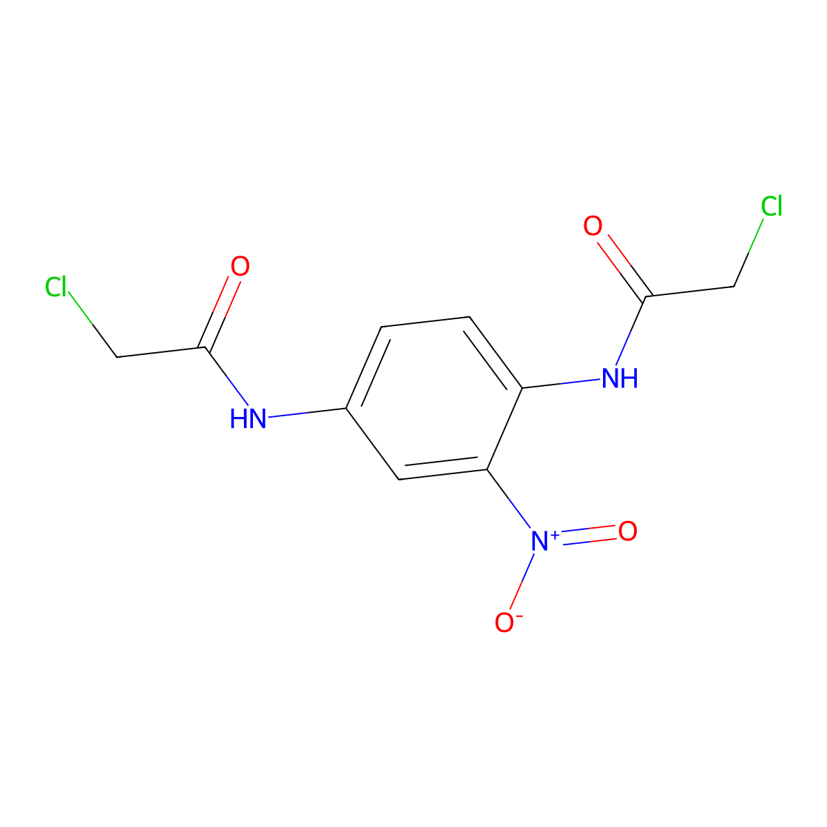 2-chloro-N-[4-(2-chloroacetamido)-3-nitrophenyl]acetamide molecular structure, CAS 556016-58-1