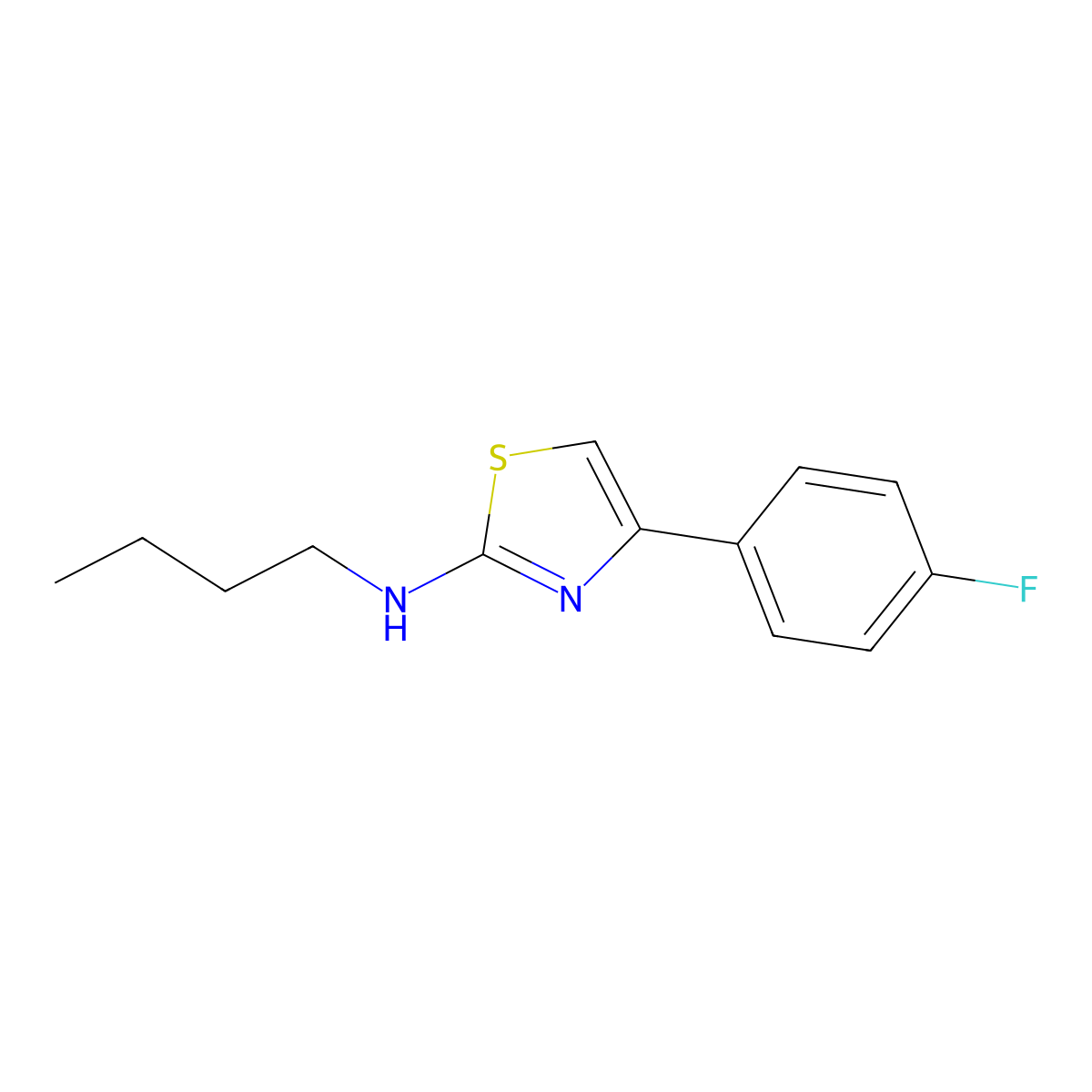N-butyl-4-(4-fluorophenyl)-1,3-thiazol-2-amine molecular structure, CAS 556018-55-4
