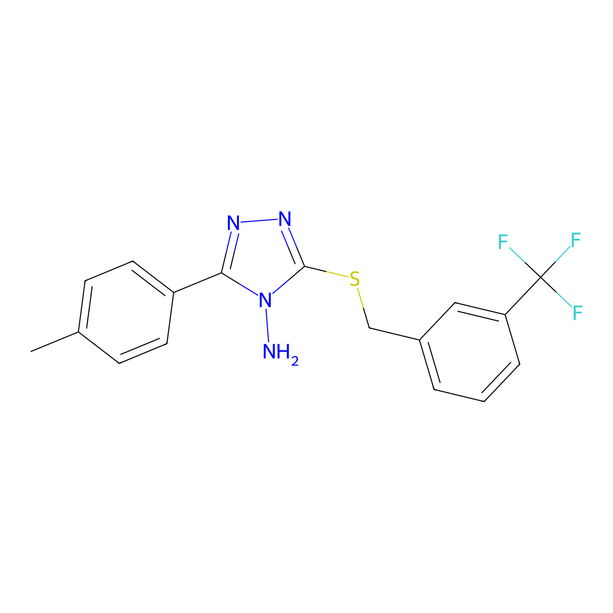 3-(4-methylphenyl)-5-{[3-(trifluoromethyl)benzyl]sulfanyl}-4H-1,2,4-triazol-4-amine molecular structure, CAS 556018-99-6