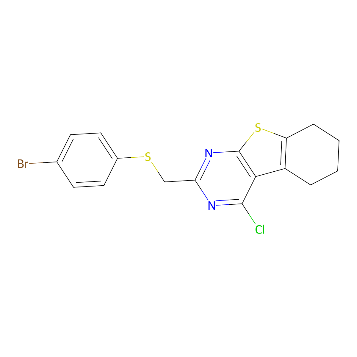 5-{[(4-Bromophenyl)sulfanyl]methyl}-3-chloro-8-thia-4,6-diazatricyclo[7.4.0.0,2,7]trideca-1(9),2,4,6-tetraene molecular structure, CAS 556020-42-9