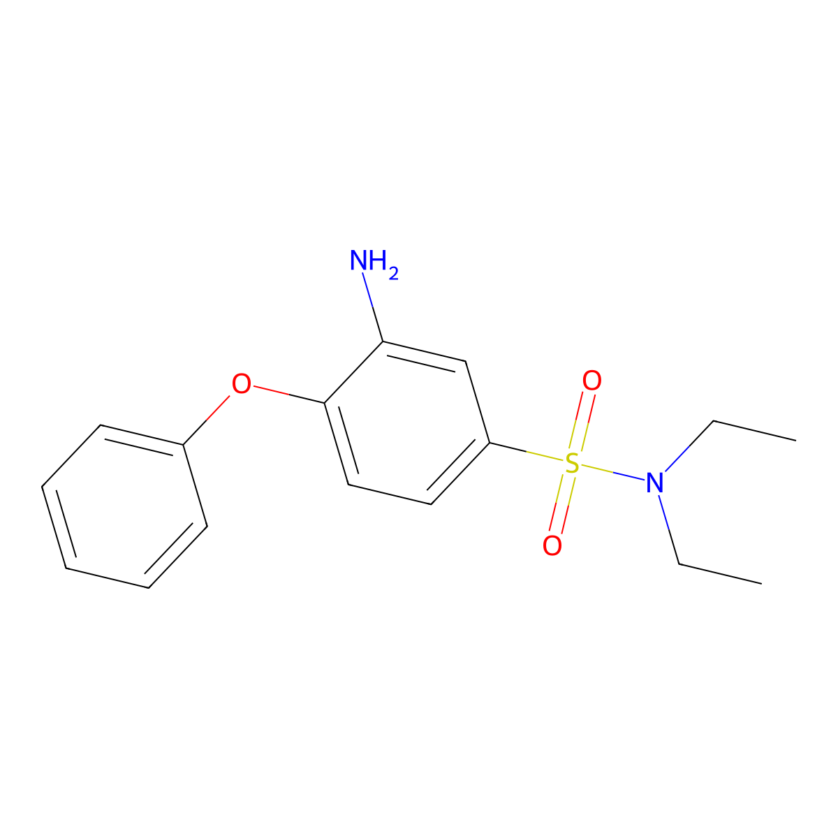 3-amino-N,N-diethyl-4-phenoxybenzene-1-sulfonamide molecular structure, CAS 556020-54-3