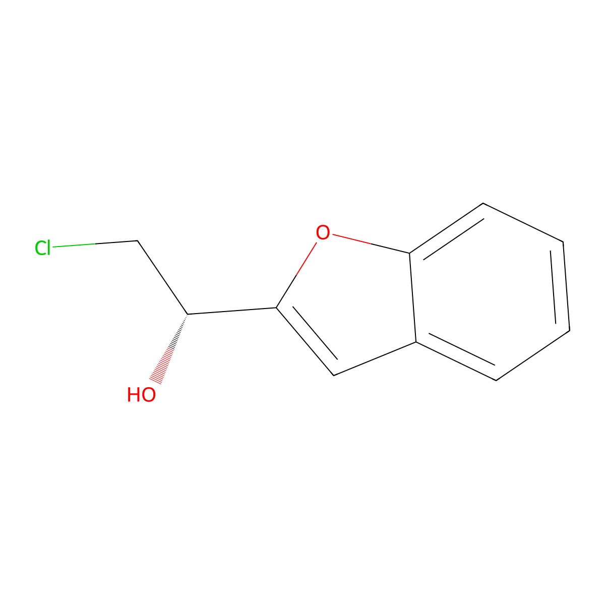 (1S)-1-(1-benzofuran-2-yl)-2-chloroethan-1-ol molecular structure, CAS 556026-00-7