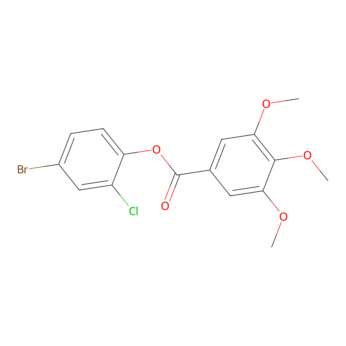 4-Bromo-2-chlorophenyl 3,4,5-trimethoxybenzoate molecular structure, CAS 556027-22-6
