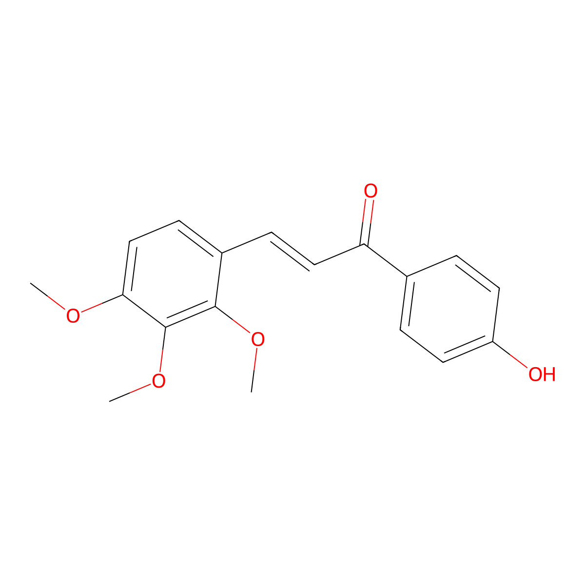 1-(4-Hydroxyphenyl)-3-(2,3,4-trimethoxyphenyl)prop-2-en-1-one molecular structure, CAS 556028-14-9