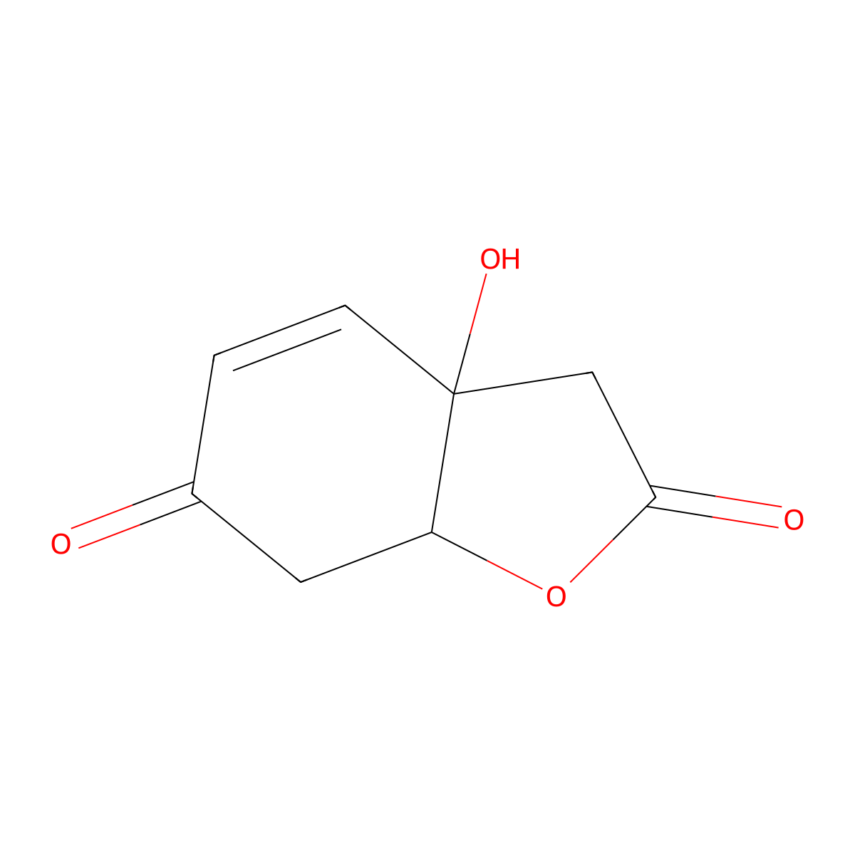 1-Oxo-4-hydroxy-2-en-4-ethylcyclohexa-5,8-olide molecular structure, CAS 55604-88-1