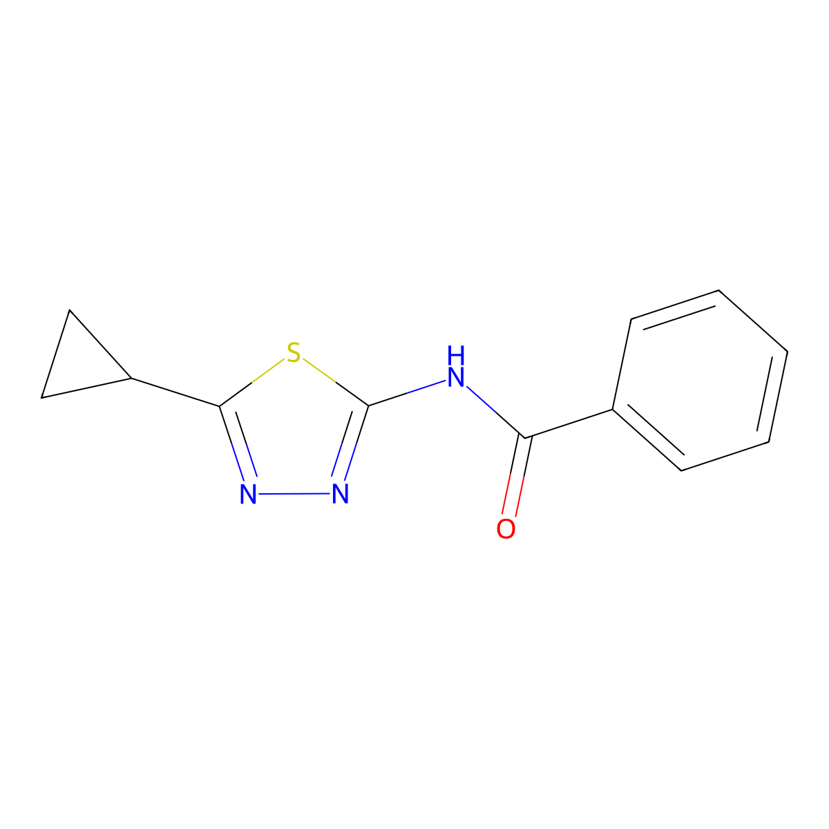 N-(5-cyclopropyl-1,3,4-thiadiazol-2-yl)benzamide molecular structure, CAS 556042-48-9