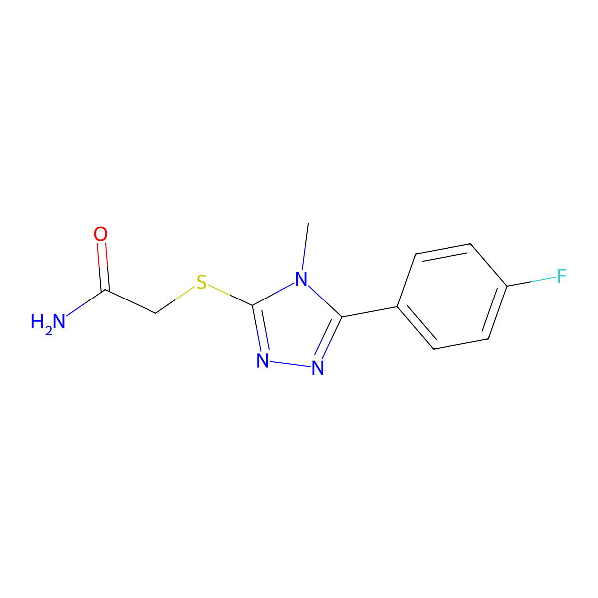 2-[[5-(4-Fluorophenyl)-4-methyl-1,2,4-triazol-3-yl]sulfanyl]acetamide molecular structure, CAS 556049-73-1