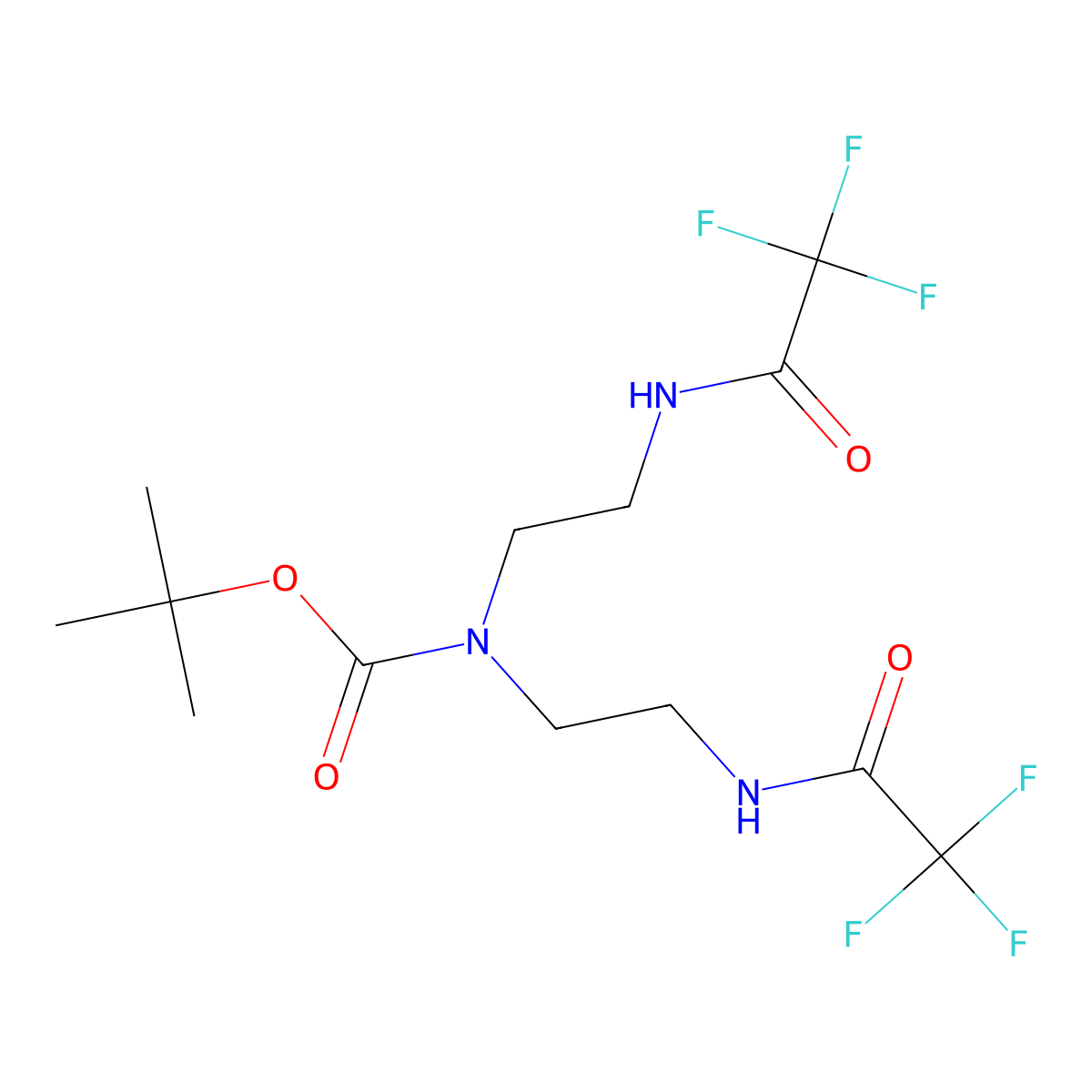 tert-Butyl bis(2-(2,2,2-trifluoroacetamido)ethyl)carbamate molecular structure, CAS 556082-00-9