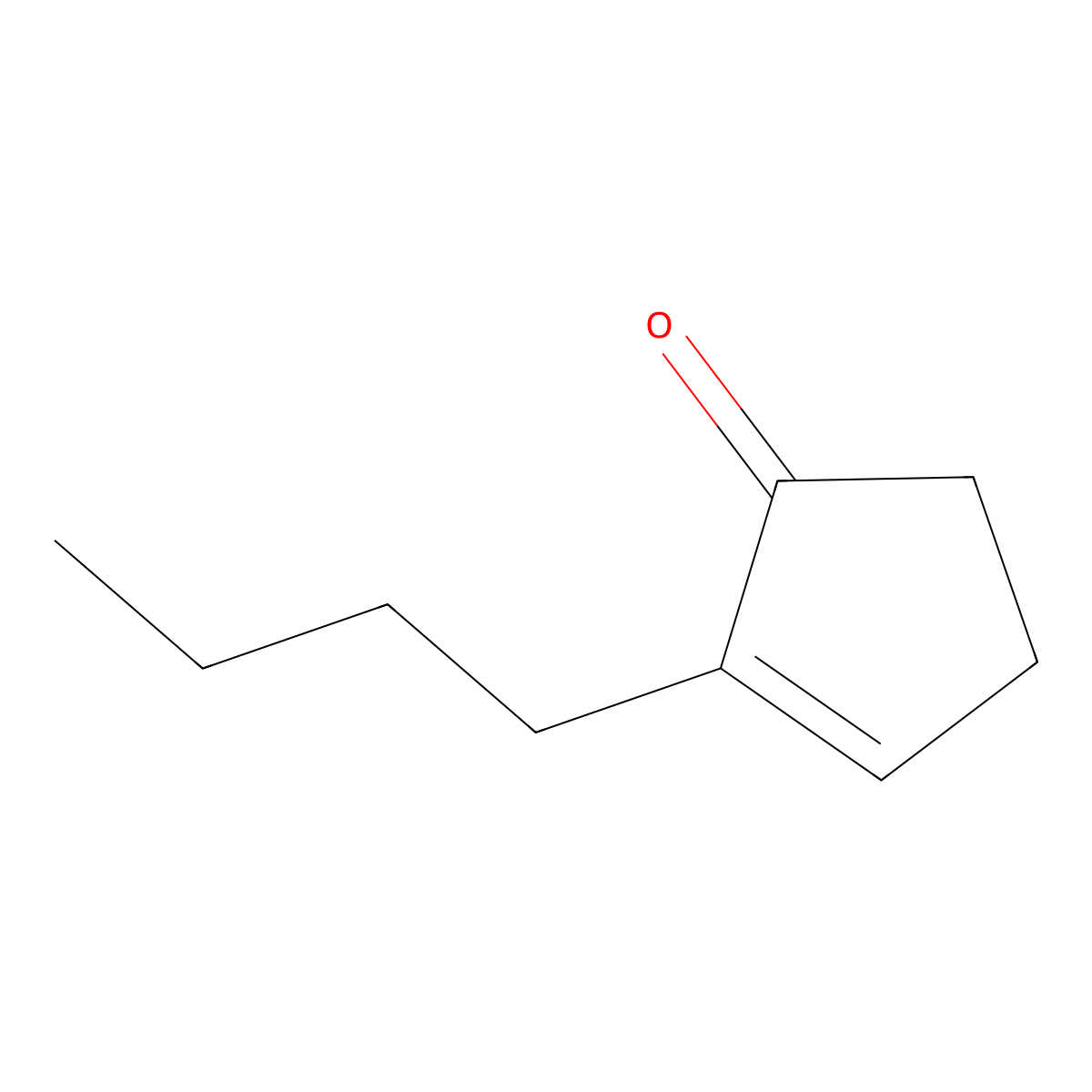 2-Butyl-2-cyclopenten-1-one molecular structure, CAS 5561-05-7
