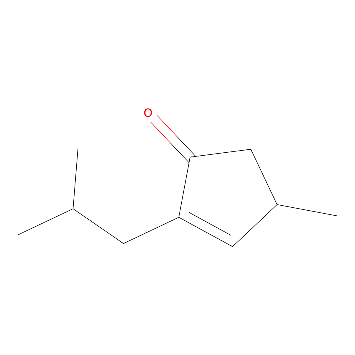 2-Isobutyl-4-methylcyclopent-2-enone molecular structure, CAS 5561-09-1