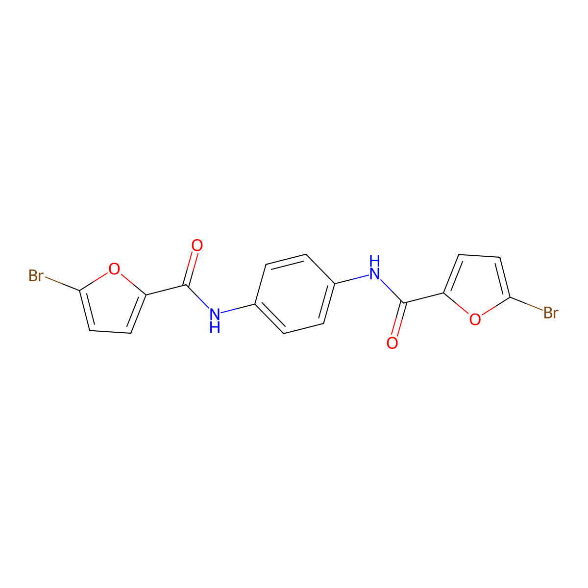 5-bromo-N-[4-[(5-bromofuran-2-carbonyl)amino]phenyl]furan-2-carboxamide molecular structure, CAS 5561-48-8