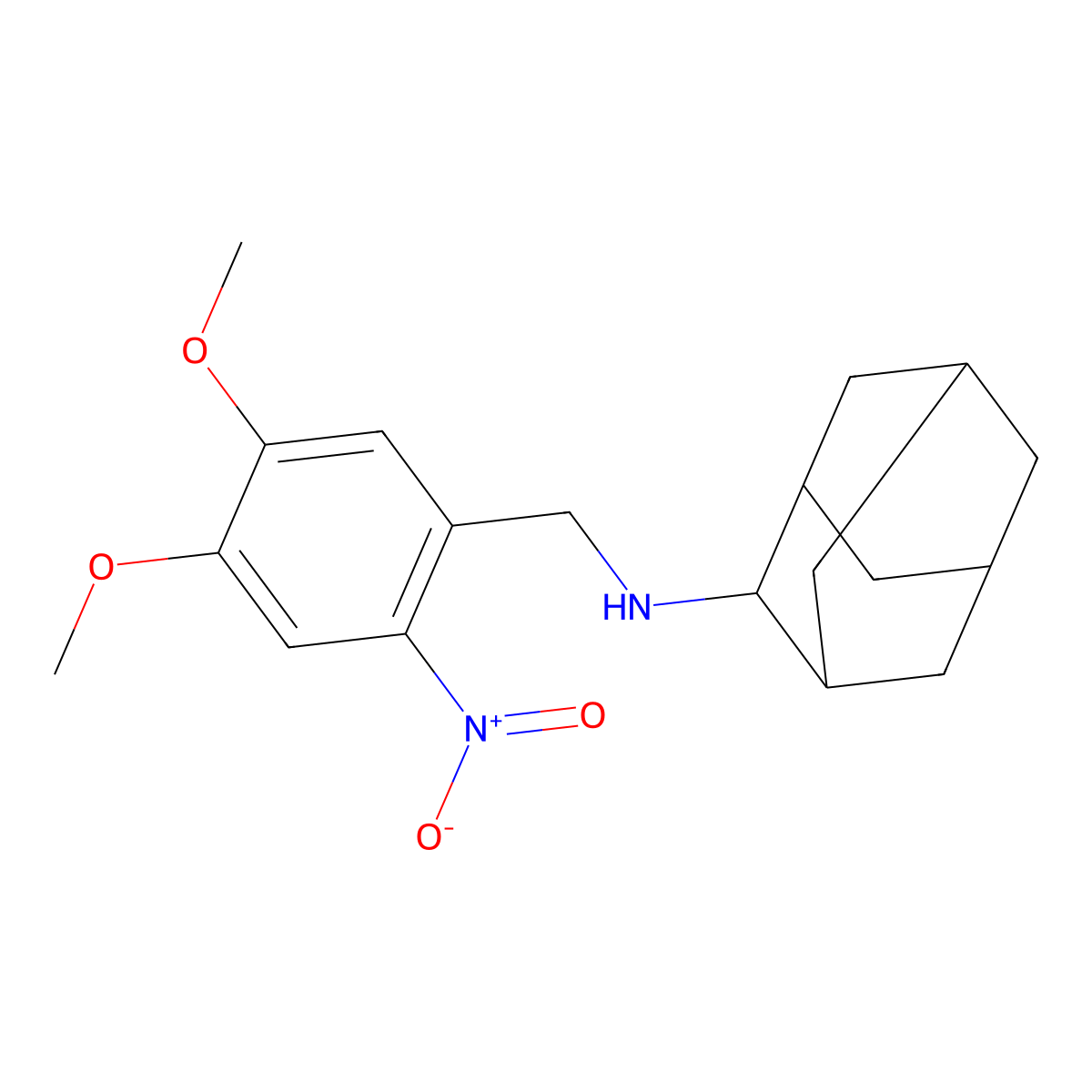 N-[(4,5-dimethoxy-2-nitrophenyl)methyl]adamantan-2-amine molecular structure, CAS 5561-69-3