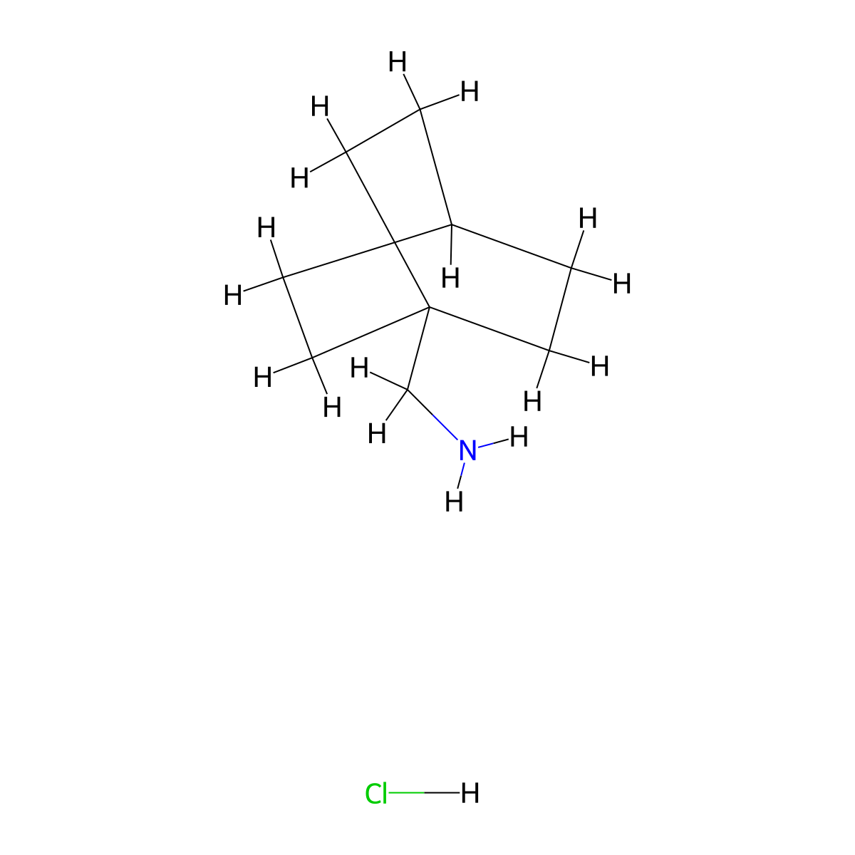 (Bicyclo(2.2.2)octan-1-yl)methanamine hydrochloride molecular structure, CAS 5561-74-0