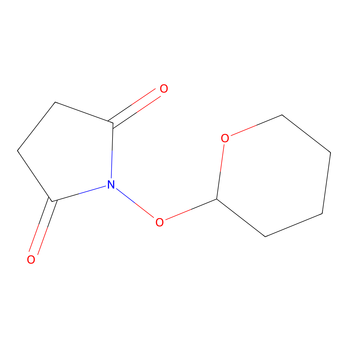 N-(Tetrahydro-2H-pyran-2-yloxy)succinimide molecular structure, CAS 55610-40-7