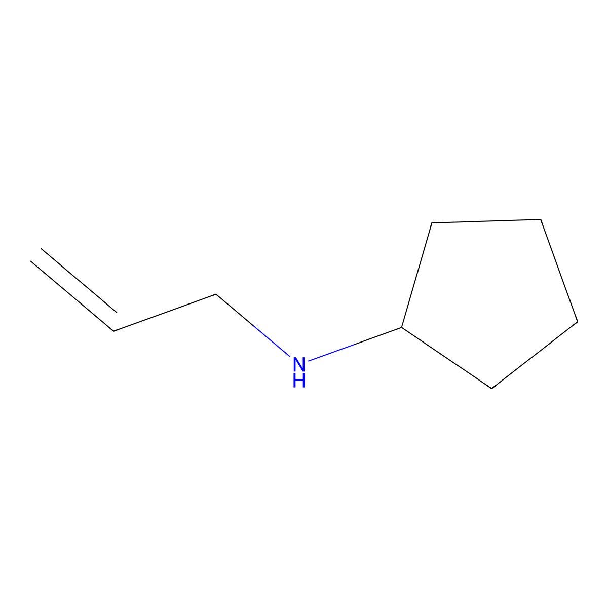 N-(prop-2-en-1-yl)cyclopentanamine molecular structure, CAS 55611-39-7