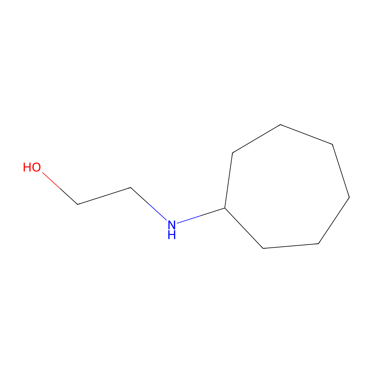 2-Cycloheptylamino-ethanol molecular structure, CAS 55611-62-6