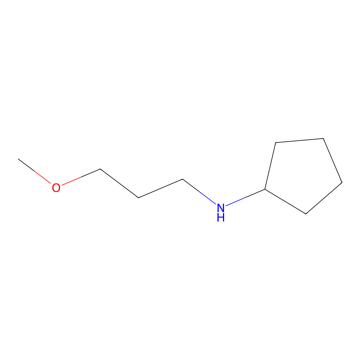 N-(3-methoxypropyl)cyclopentanamine molecular structure, CAS 55611-76-2