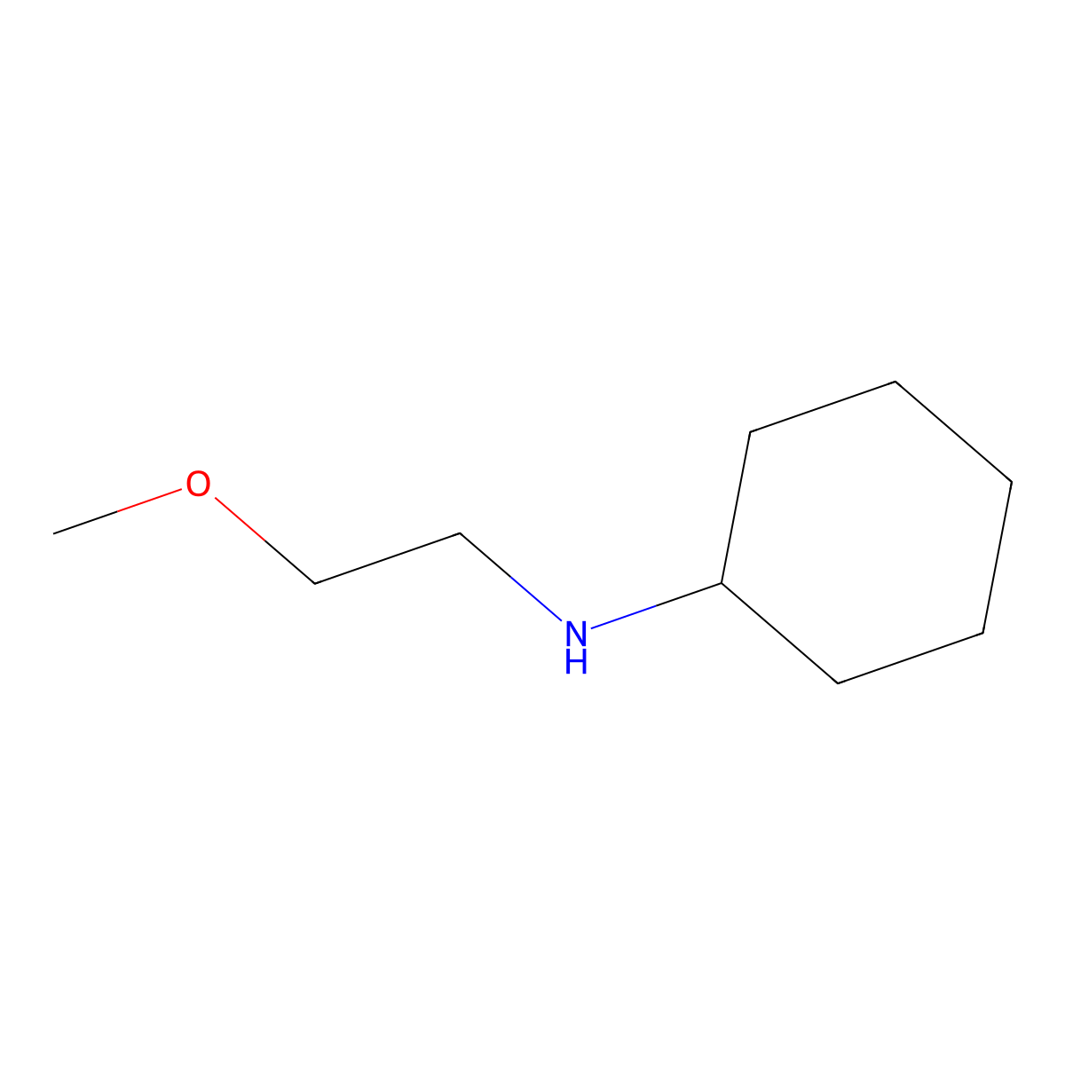 N-(2-methoxyethyl)cyclohexanamine molecular structure, CAS 55611-82-0