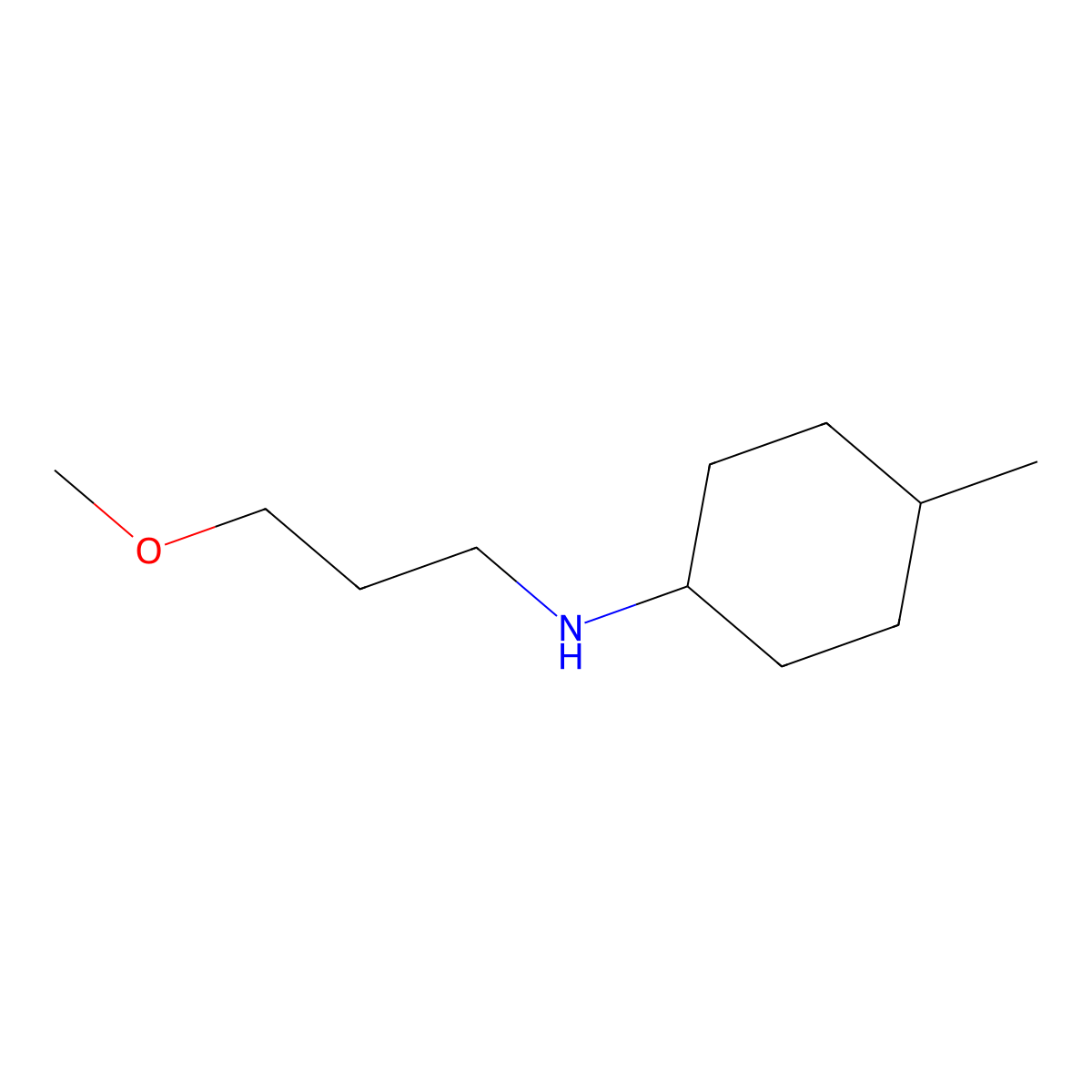 N-(3-methoxypropyl)-4-methylcyclohexan-1-amine molecular structure, CAS 55611-93-3